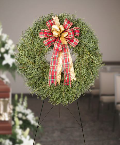 Carolina Sapphire Sympathy Wreath - Fresh Wreath