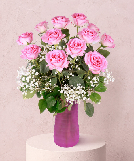 Dozen Pink Roses