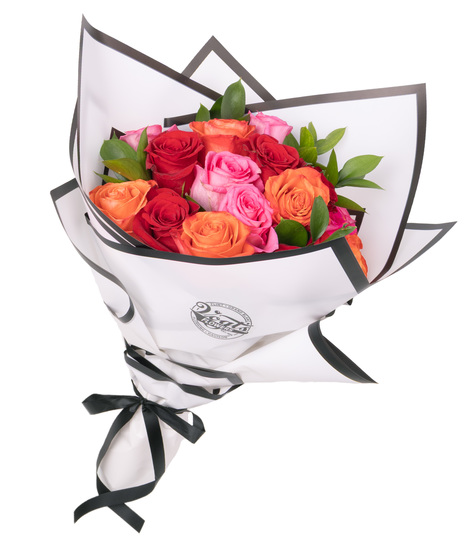 Dozen+ Tuxedo - 18 Mixed Color Roses