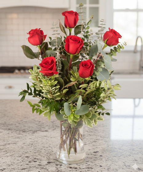 Hold My Heart - Half Dozen Red Roses